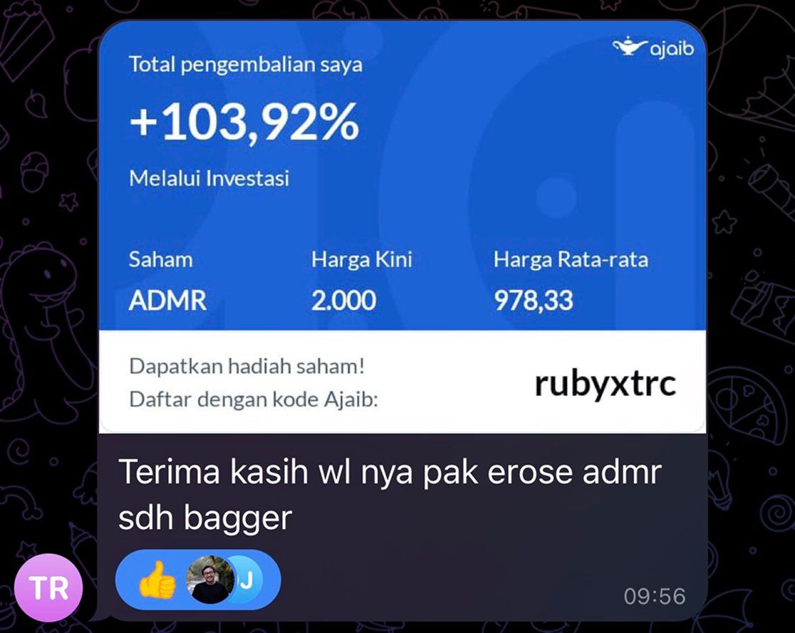 Screenshot ADMR naik 103 persen