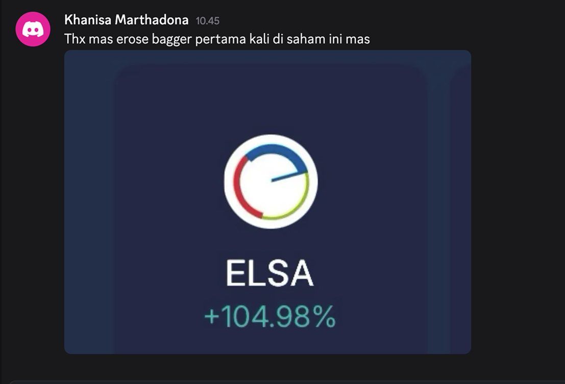 Screenshot ELSA naik 104 persen