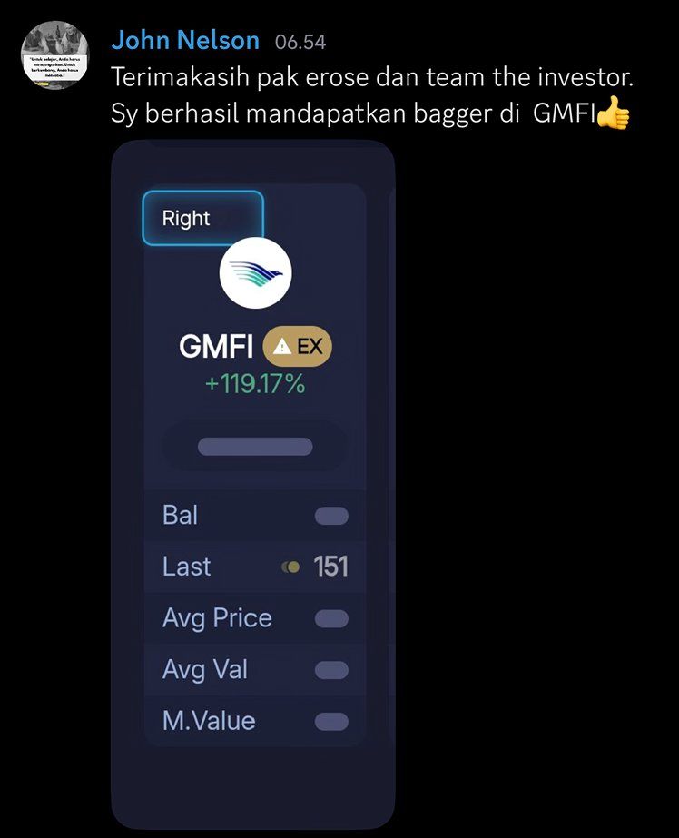 Screenshot GMFI naik 119 persen